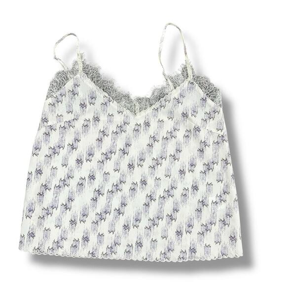 Molly Bracken Lace Tank Top XS Satin Feel Sleeveless Romantic Cottagecore - Picture 2 of 6